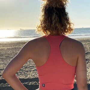 Jolyn Rochelle Basic Crop Top Salmon